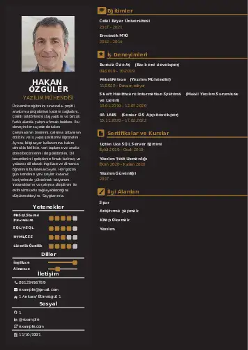 Yazılım Mühendisi Cv Örnekleri cv indir